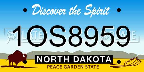 1OS8959 North Dakota License Plate