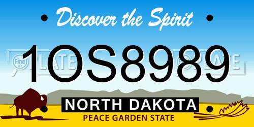1OS8989 North Dakota License Plate