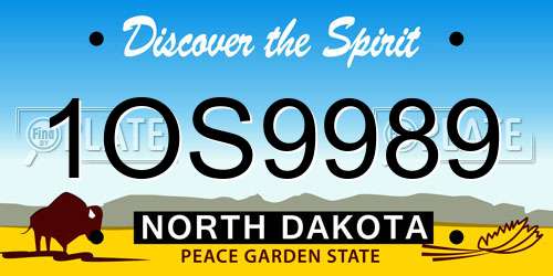 1OS9989 North Dakota License Plate