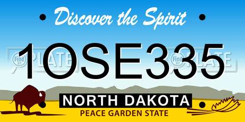 1OSE335 North Dakota License Plate