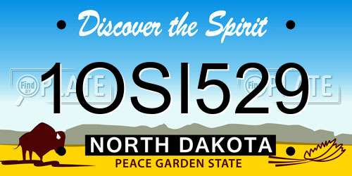 1OSI529 North Dakota License Plate
