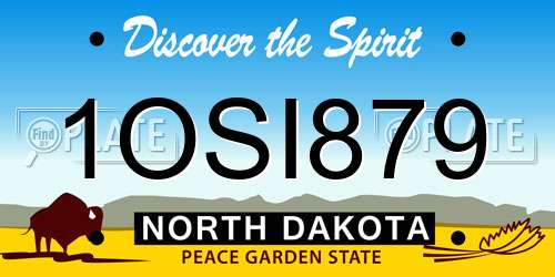 1OSI879 North Dakota License Plate