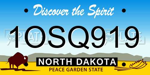 1OSQ919 North Dakota License Plate