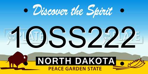 1OSS222 North Dakota License Plate