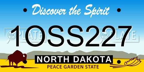 1OSS227 North Dakota License Plate