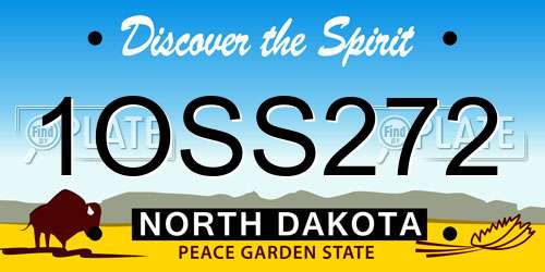 1OSS272 North Dakota License Plate