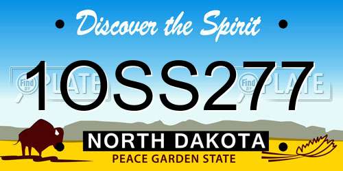 1OSS277 North Dakota License Plate