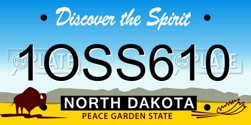 1OSS610 North Dakota License Plate