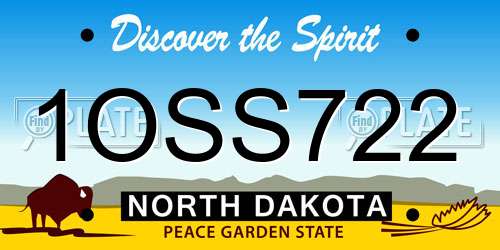 1OSS722 North Dakota License Plate