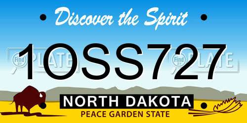 1OSS727 North Dakota License Plate