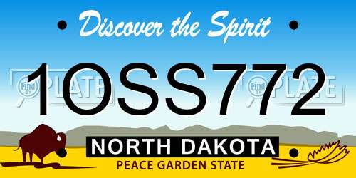 1OSS772 North Dakota License Plate