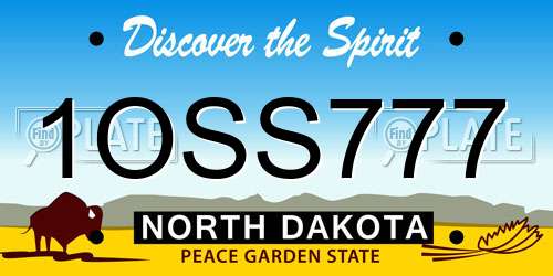 1OSS777 North Dakota License Plate