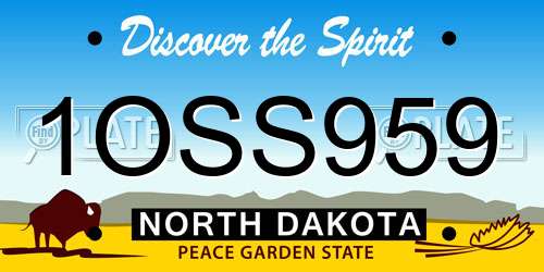 1OSS959 North Dakota License Plate