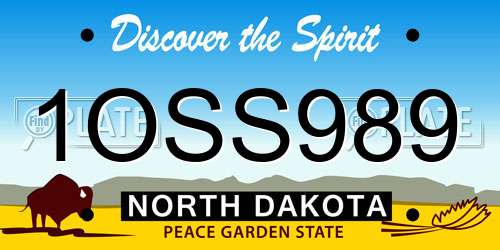 1OSS989 North Dakota License Plate