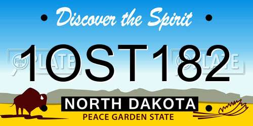 1OST182 North Dakota License Plate