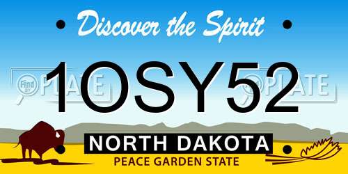 1OSY52 North Dakota License Plate