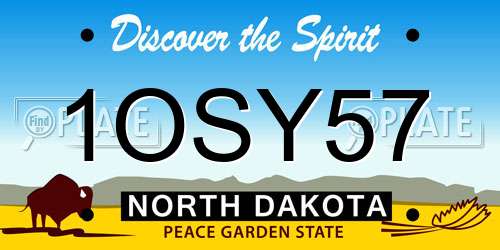 1OSY57 North Dakota License Plate