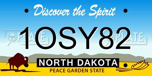 1OSY82 North Dakota License Plate