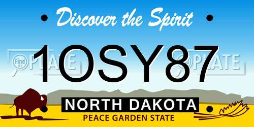 1OSY87 North Dakota License Plate