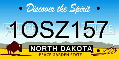 1OSZ157 North Dakota License Plate