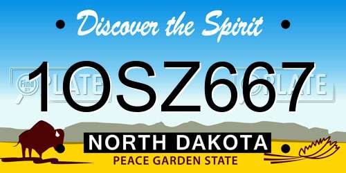 1OSZ667 North Dakota License Plate