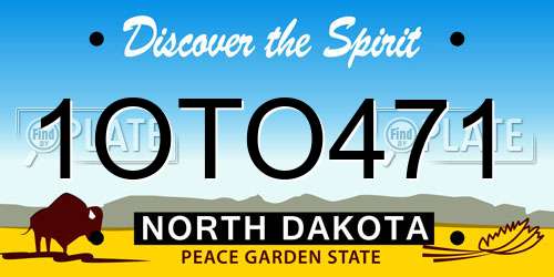 1OTO471 North Dakota License Plate