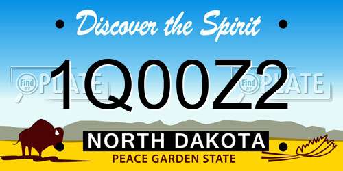 1Q00Z2 North Dakota License Plate