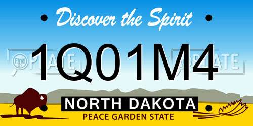 1Q01M4 North Dakota License Plate