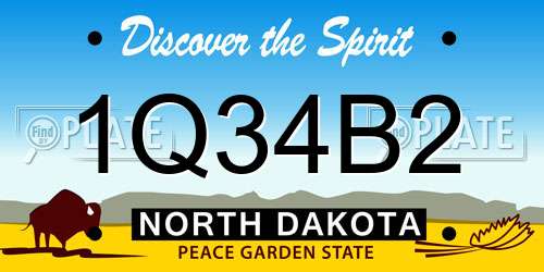 1Q34B2 North Dakota License Plate