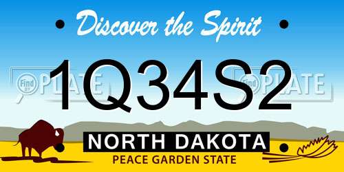 1Q34S2 North Dakota License Plate