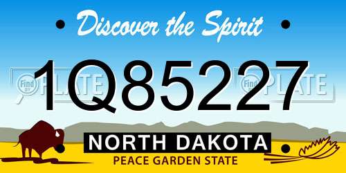 1Q85227 North Dakota License Plate