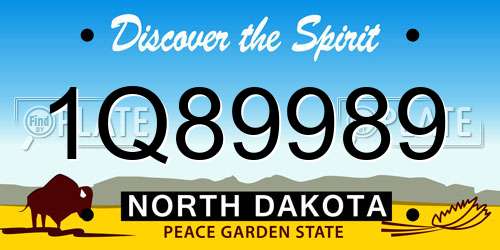 1Q89989 North Dakota License Plate