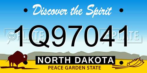 1Q97041 North Dakota License Plate