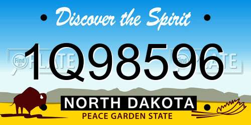1Q98596 North Dakota License Plate