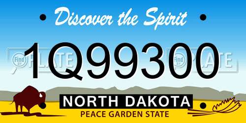 1Q99300 North Dakota License Plate