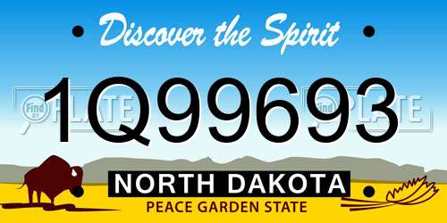 1Q99693 North Dakota License Plate