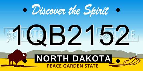 1QB2152 North Dakota License Plate