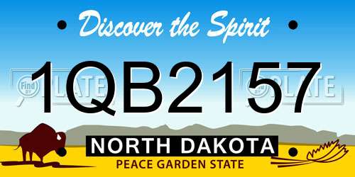 1QB2157 North Dakota License Plate