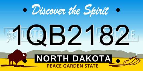1QB2182 North Dakota License Plate