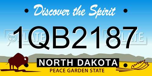 1QB2187 North Dakota License Plate