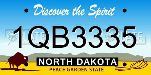 1QB3335 North Dakota License Plate