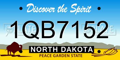 1QB7152 North Dakota License Plate
