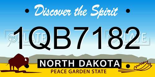 1QB7182 North Dakota License Plate