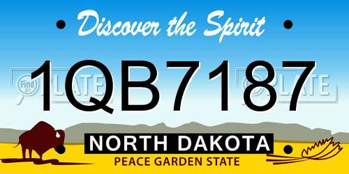 1QB7187 North Dakota License Plate