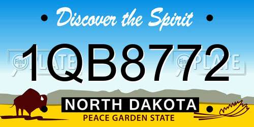 1QB8772 North Dakota License Plate