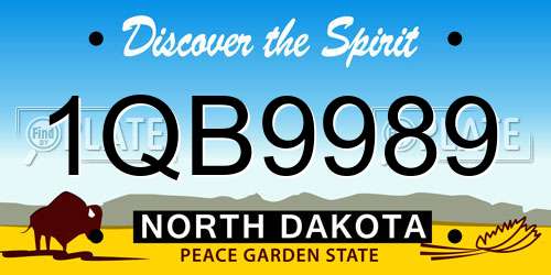 1QB9989 North Dakota License Plate