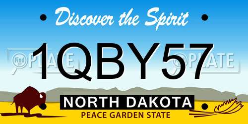 1QBY57 North Dakota License Plate