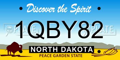 1QBY82 North Dakota License Plate