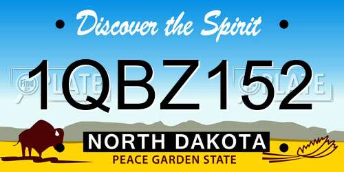 1QBZ152 North Dakota License Plate