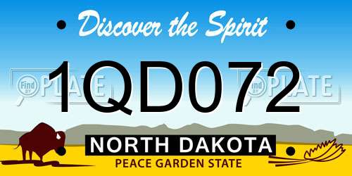 1QD072 North Dakota License Plate